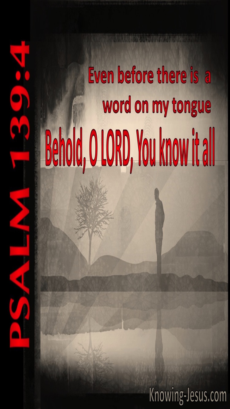 Psalm 139:4 Before A Word is On My Tongue (red)